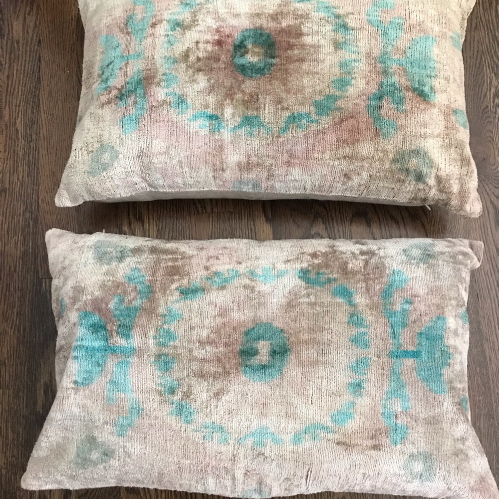 SOLDTwo gorgeous one of kind pillows.